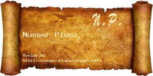 Nusser Piusz névjegykártya